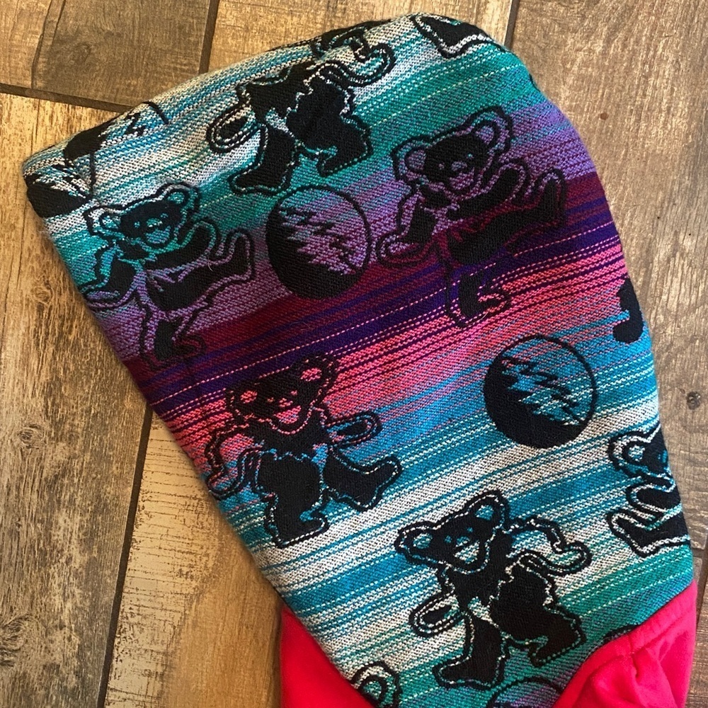 Grateful Dead Ankas Art Vibrant Multicolor Hoodie with Bear Design - Picture 12 of 12
